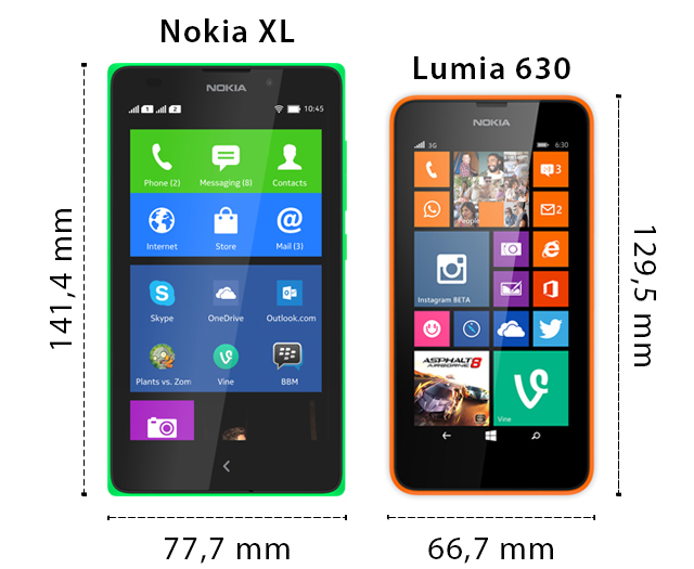 [So sánh] Nokia XL và Lumia 630: Kẻ tám lạng, người nửa cân